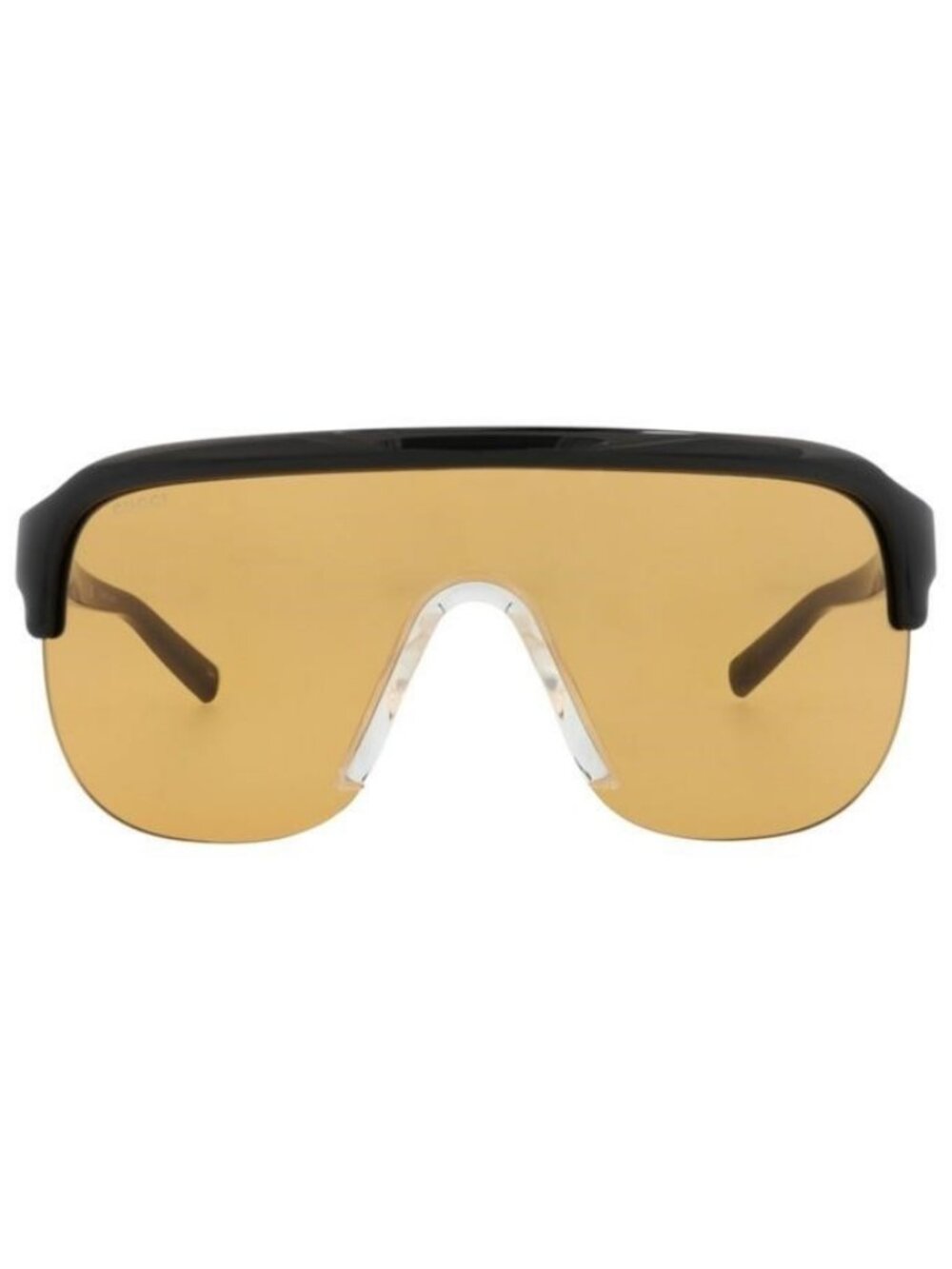 New Gucci Mens Shield/Wrap Black Black Orange Fashion Designer Sunglasses